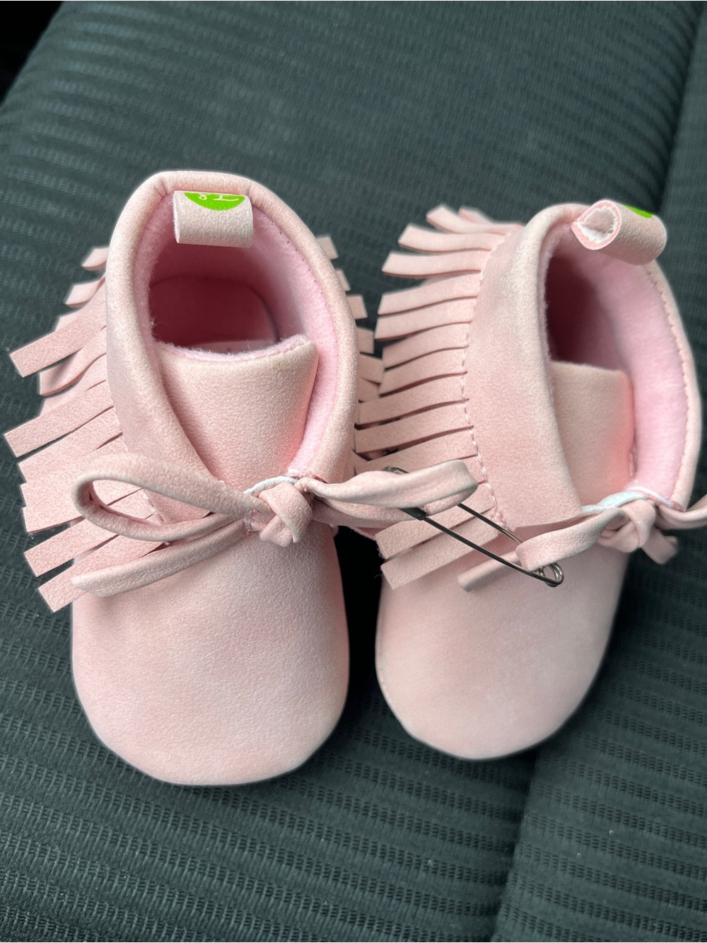 Baby/Toddler Pink Fringe Moccasin Shoes - Soft Slip-On